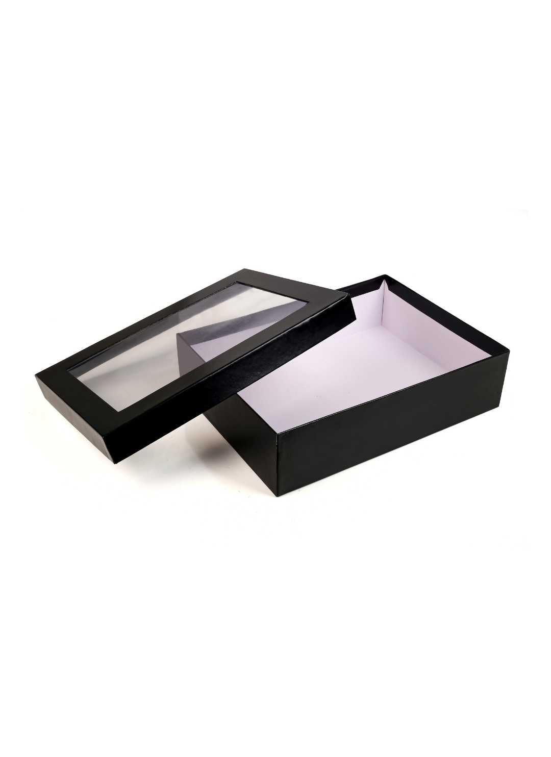 Black Color Window Box For Gifts Packaging - BoxGhar