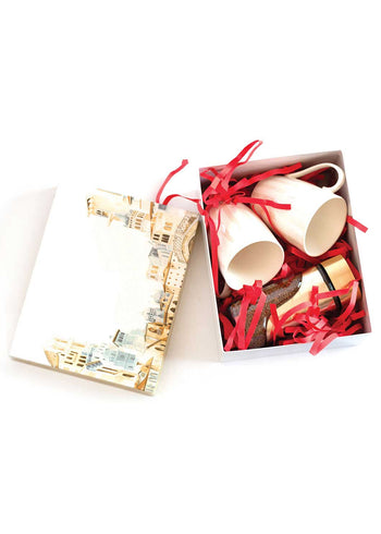 empty gift box for gift packaging with cover photo of city view pack your gifts in 10 inch gift box, empty gift boxes for oacking mugs and coffe cup packaging