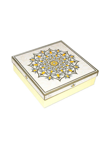 Gold Off White Ornament Design Box for Packing - Half kg Sweet Empty Box