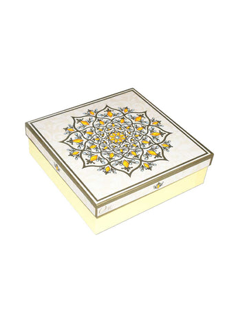 Gold Off White Ornament Design Box for Packing - Half kg Sweet Empty Box