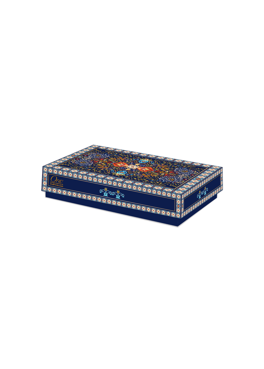 Blue Oranament Cloth Packing Gift Box