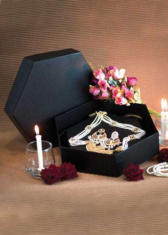 Morocco Hexagon Plain Black Box For Multipurpose Packaging