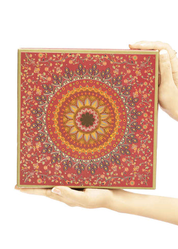 Maroon Ornamental Floral Design Box (Maroon)