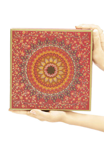 Maroon Ornamental Floral Design Box (Maroon)
