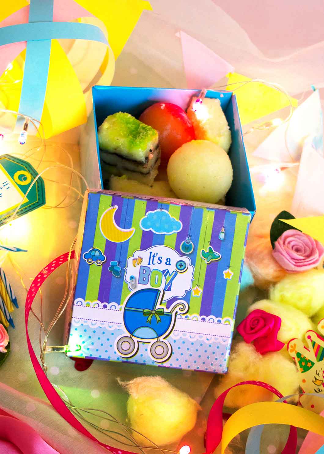 It's a Boy Baby Birthday Design Box for Packing - Baby Announcement Box