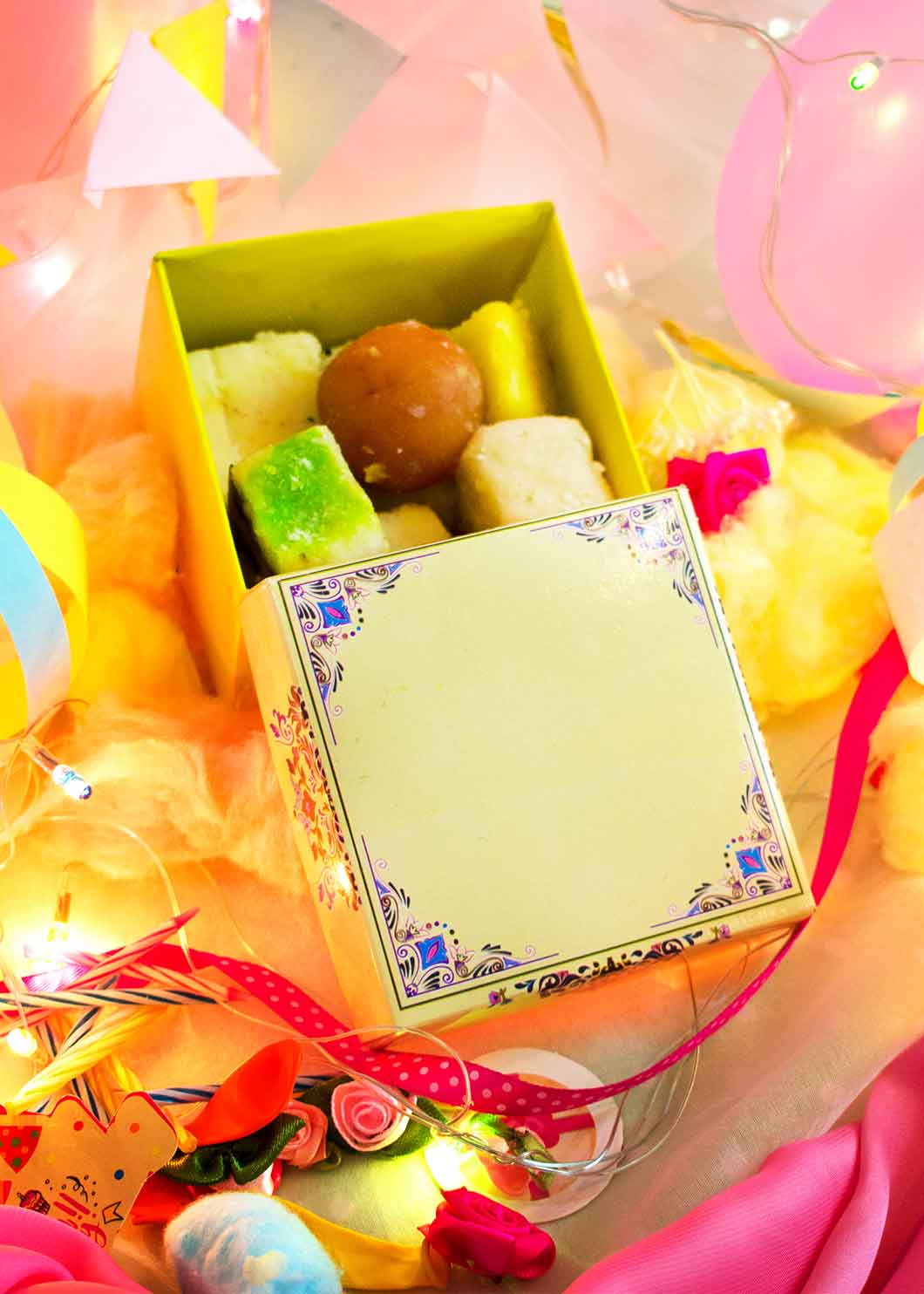 Bid Boxes Floral Ornament Design Box -Gift Box - Mithai Box - Gift Packaging Box - Announcement Gift Box