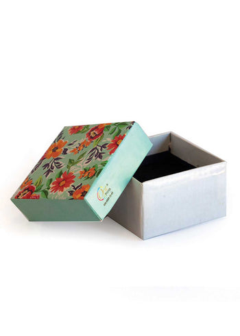 Turquoise Color Floral Design Box for Packing