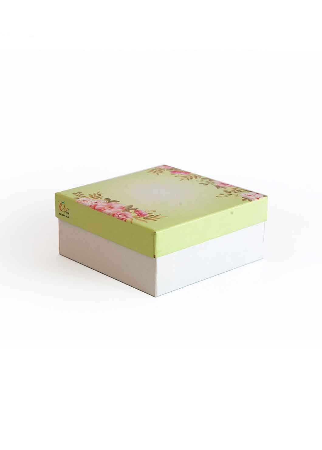 Green Color Floral Design Box for packing