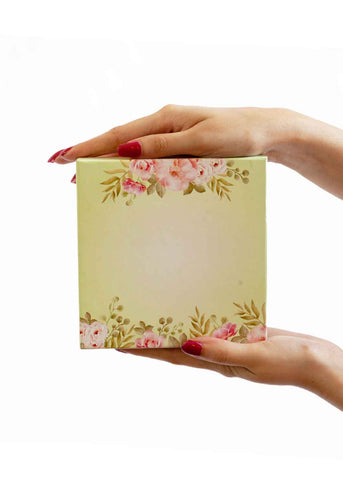 Green Color Floral Design Box for packing