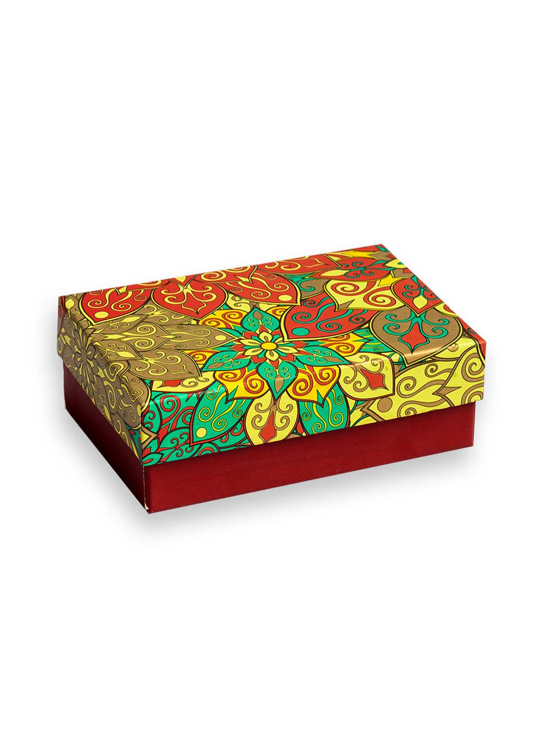 Gold Floral Pattern Sweet Packing Boxes - Floral design Boxes For Events