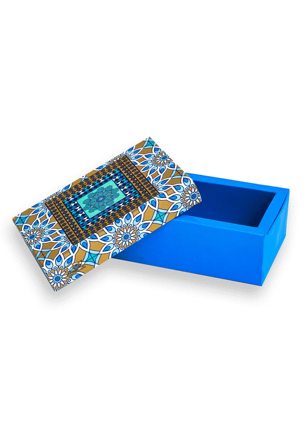 Golden & Persian Blue Design Box for Packing