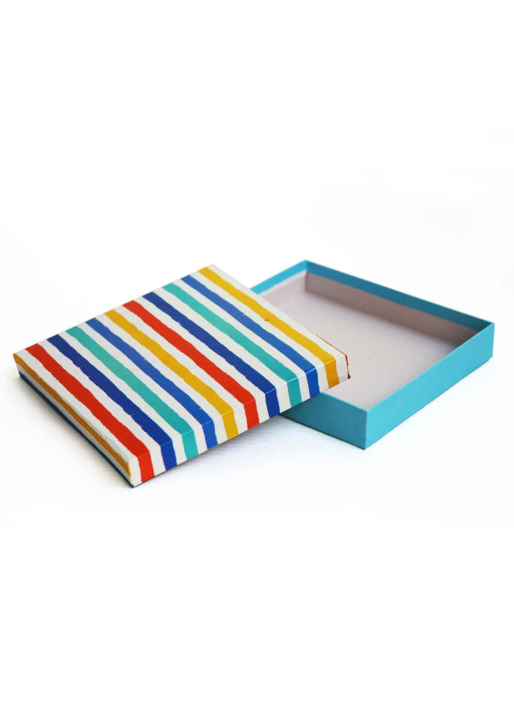 Color Lines Pattern Design Square Box For Gift Packaging