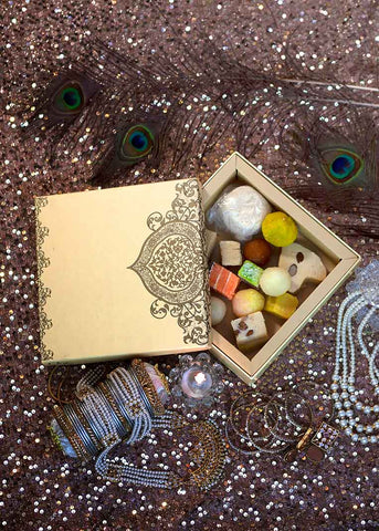 Gold Vintage Ornament Design Box for Packing - 1 Kg Sweet Empty Box