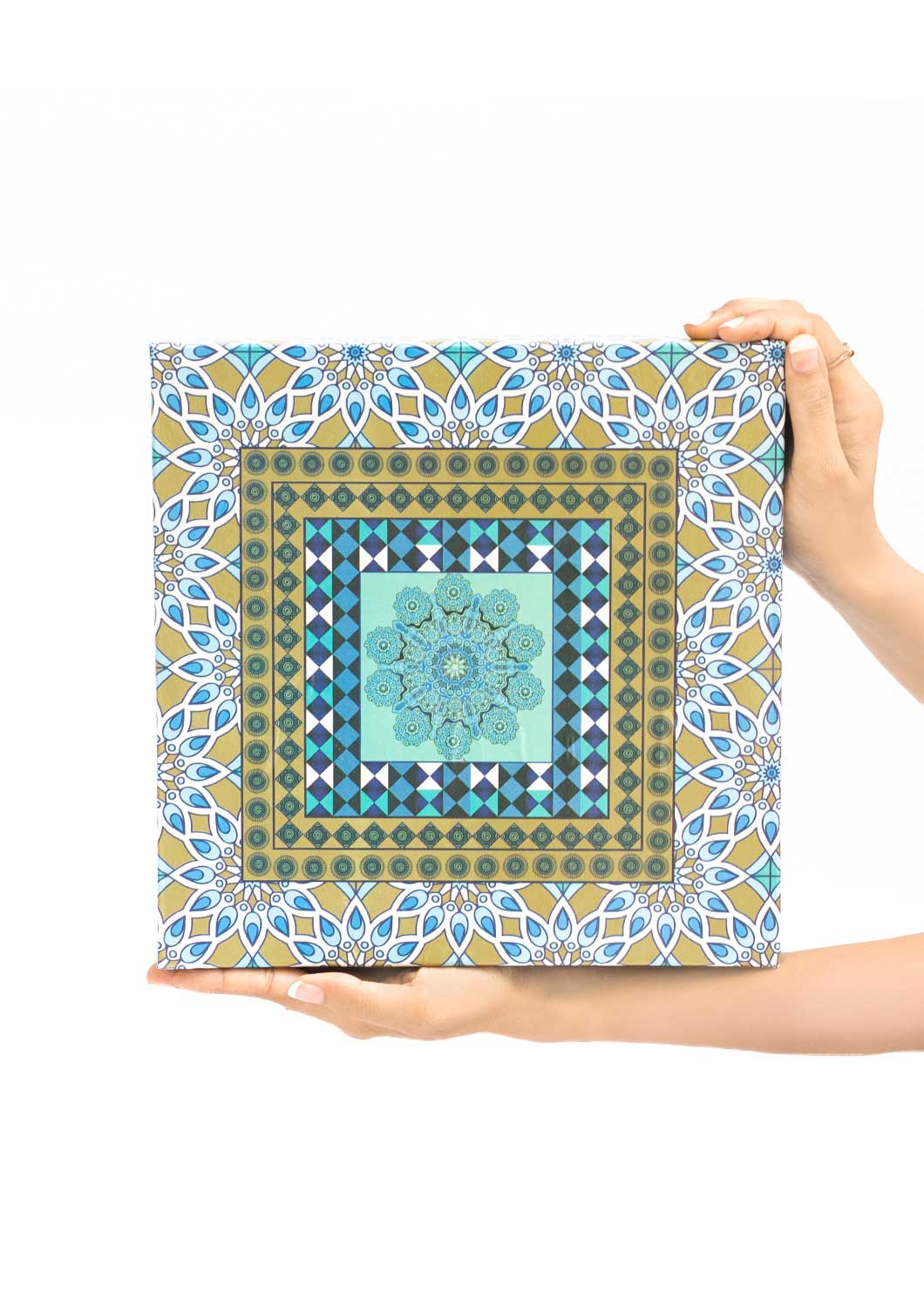 2KG Golden & Persian Blue Design Box for Packing Sweet Box