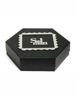 Black Morocco Hexagon Plain Design Box For Packing Hexagon Border & Half Frame Boxes