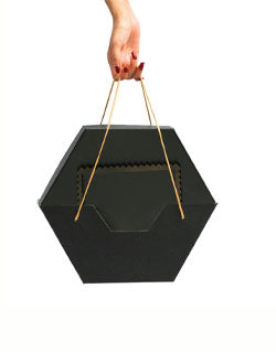 Black Morocco Hexagon Plain Design Box For Packing Hexagon Border Frame Boxes