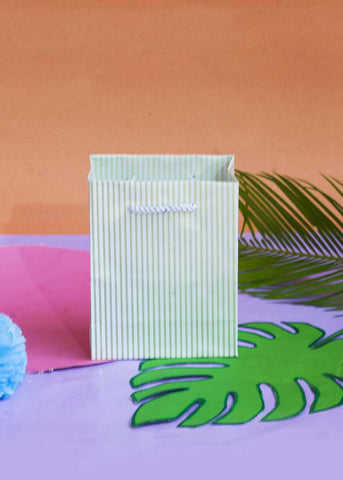 White Paper Bag & Silver Line Paper Bag