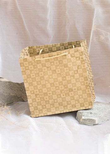 Craft Paper Bag Multi Pattern - Craft Bag - Golden Silver Red - 7x5 Paper Bag