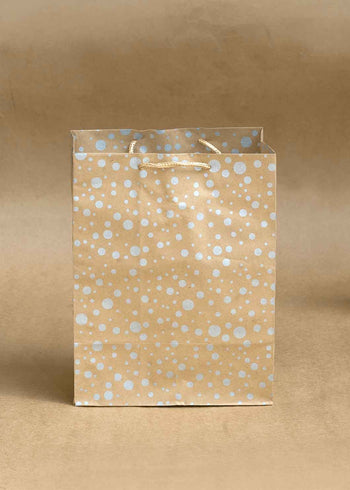 Craft Paper Dots Pattern - Craft Paper Bag - Golden Silver Red - 7x4.5 Paper Bag