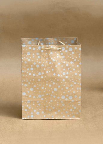 Craft Paper Dots Pattern - Craft Paper Bag - Golden Silver Red - 7x4.5 Paper Bag