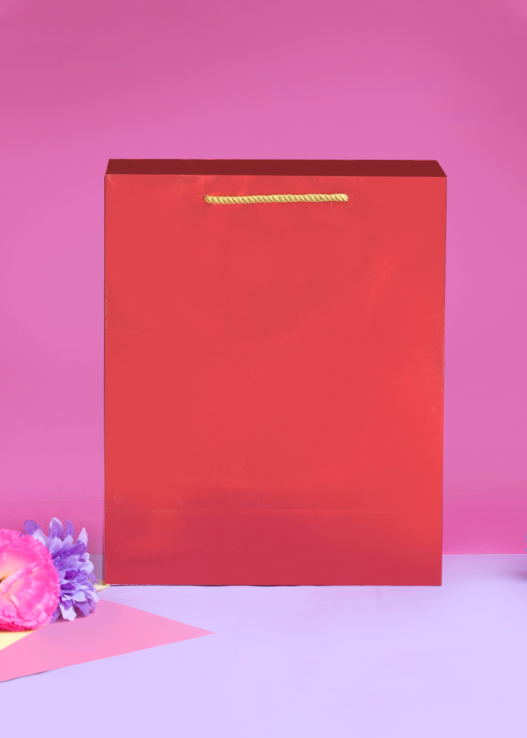 Plain Red Shine Design Bag for Packing Paper Bags
