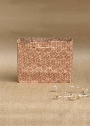 Craft Floral Pattern Design Bag for Multipurpose Packing - 9x3.5 Square Paper Bags