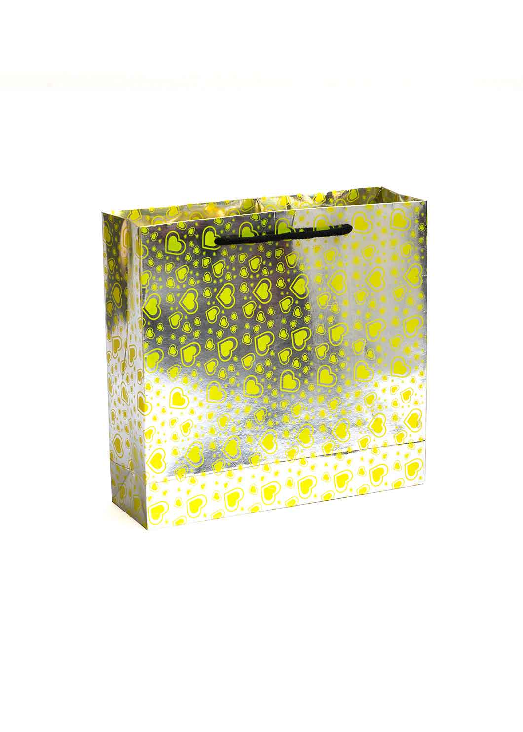 Paper Dots Pattern - Paper Bag - Silver & White - 13 x 4 Paper Bag