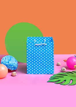 Blue & White Dotted Design Bag for Packing Paper Bags