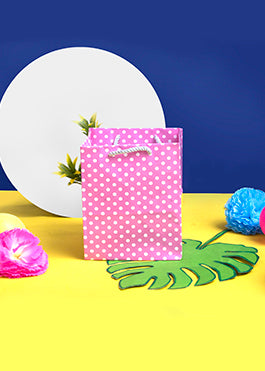 Pink & White Dotted Design Bag for Packing Paper Bags