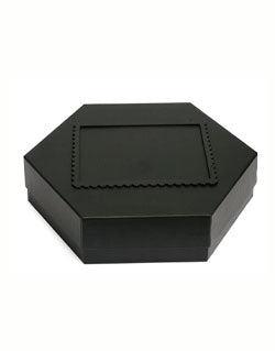 Black Morocco Hexagon Plain Design Box For Packing Hexagon Border Frame Boxes