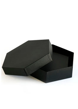Black Morocco Hexagon Plain Design Box For Packing With Bag
