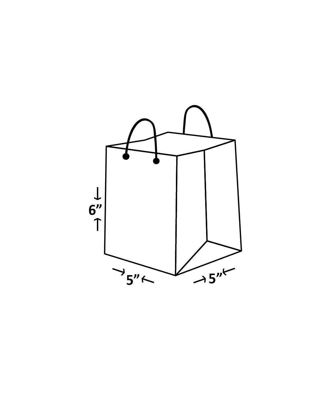 Craft Paper Dotted Pattern - Craft Paper Bag - Golden Silver Red - 5x5 Paper Bag