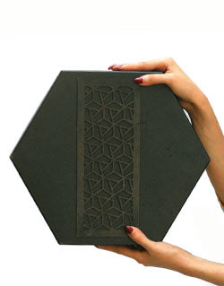 Black Morocco Hexagon Plain Design Box For Packing Hexagon Half Frame Boxes