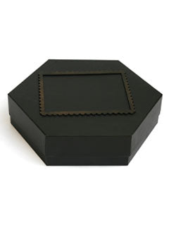 Black Morocco Hexagon Plain Design Box For Packing Hexagon Border Frame Boxes