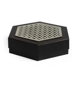 Black Morocco Hexagon Plain Design Box For Packing Hexagon Full Frame Boxes