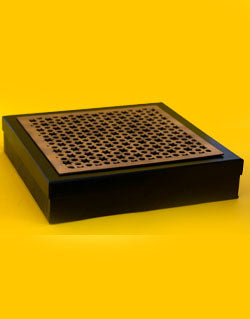 Black Morocco Plain Design Box For Packing Square Full Frame Boxes